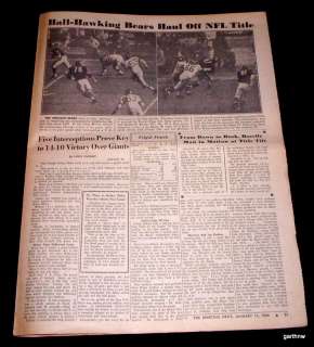 CHICAGO BEARS 1964 NFL CHAMPIONSHIP 1964 v NEW YORK GIANTS SPORTING 