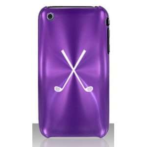 Apple iPhone 3G 3GS Purple C260 Aluminum Metal Back Case Crossed Golf 