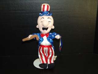 New Mr Magoo American Flag Plush Stuffed Animal Doll  