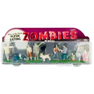 Glow in the Dark Flesh Eating Zombies Play Set, 9 pieces  
