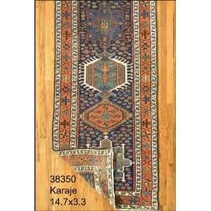  3x14 Hand Knotted Karaja Persian Rug   33x147