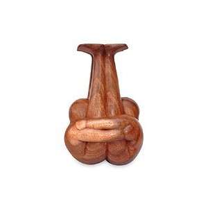  Wood statuette, Yoga Duo