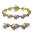 Gold Plated 4 Carat Light Amethyst Marquise Cubic Zirco