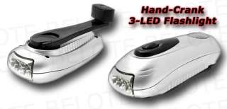 Dynamo Hand Crank 3 LED Flashlight NEVER NEED BATTERIES  