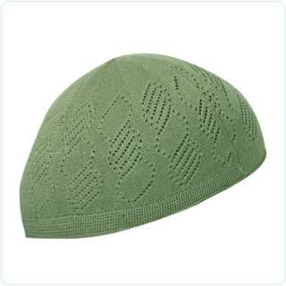 Olive green Stretch cotton Hat kufi islamic Cap muslim  