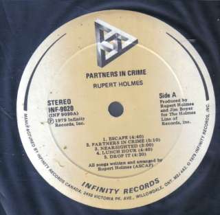 Rupert Holmes Partners In Crime LP VG++ Canada  