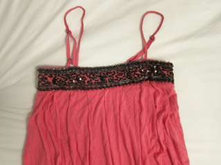 Women H&M Boho Express Pink Dress black Sequin Bead Forever 21 Small 