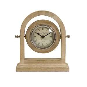   Wash Finish Roman Numeral Wooden Desk Clock 7.5
