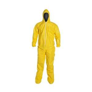   Coverall with Hood and Socks, Elastic Cuff, Yellow, 3XL (Pack of 12
