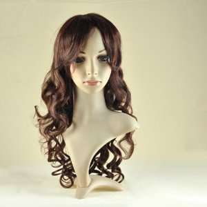  New Light Brown with Yellow Women Long Party Curly Wig 