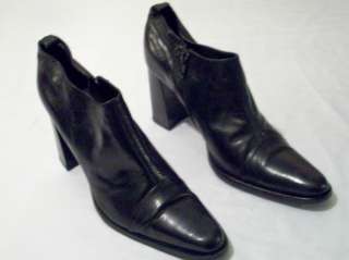   BLACK LEATHER WESTERN SHOES/ANKLE BOOTS SIZE 10M MADE IN ITALY  