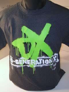 DX Logo D GENERATION X Grey WWE T shirt New  