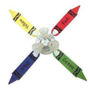  Ceiling Fan 52 Inch Crayon   Red, Blue, Green, Yellow 