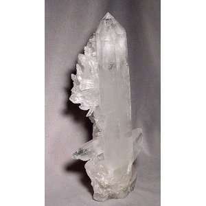  Quartz Long Natural Crystal with Quartz Cluster Overgrowth 