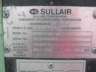 USED SULLAIR SRD 190 REFRIGERATED COMPRESSED AIR DRYER  