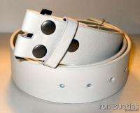 White Leather Interchangeable Mens/Womens Belt S XL  