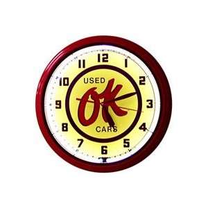  OK Used Cars Neon Wall Clock 20 Inch Made In USA New 
