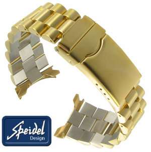 Speidel Watch Band 22mm Or 20mm #15 Curved End Solid Stainless Mens 