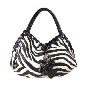   Handbags Purses Zebra Print Large Bags Black 5297 