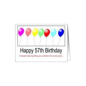  57th Birthday Balloons Card Toys & Games