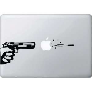  Apple, Gun and Bullet   Macbook or Laptop Decal 