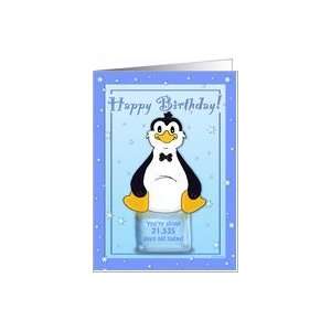  59th Birthday   Penguin on Ice Cool Birthday Facts Card 