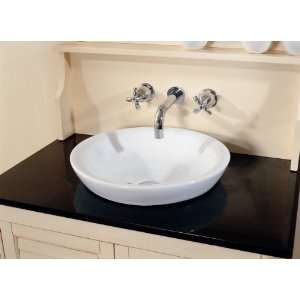 Xylem Bathroom Basins CSR169RD Xylem Semi Recessed Round Ceramic Sink 