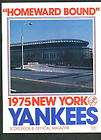 1975 Yankees Program NEW Yankee Stadium pictured on cover