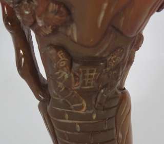 Excellent China Carved Ox horn cup&people,chinese chess  