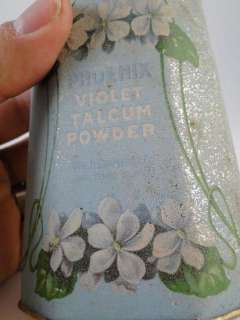Antique Art Deco Phoenix Violet Talcum Powder Advertising Tin 