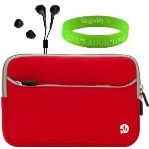  Protective Red Neoprene Sleeve with Pocket for Motorola Xoom 