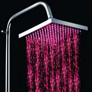 New Square Chromed LED Colors Rain Shower Head bathroom  