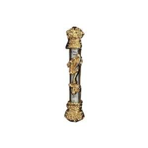  6cm Car Mezuzah with Crowns and Hebrew Text in Gold 