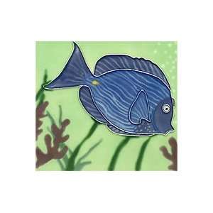  Blue Tang Fish Decorative Ceramic Wall Art Tile 6x6