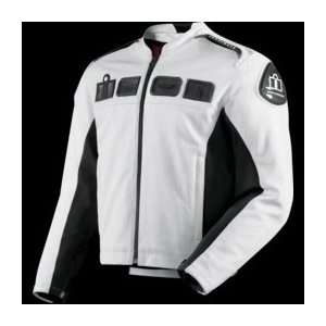  Icon Accelerant Perforated Leather Jacket , Color White 