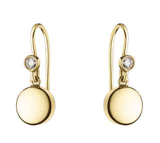 Georg Jensen 18 Ct. Gold Earrings # 1515   REGITZE   with Brilliant 