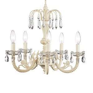  Jubilee 7041 5 Light Waterfall Chandelier, Ivory