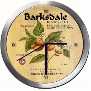  BARKSDALE 14 Inch Coffee Metal Clock Quartz Movement 