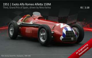 Exoto Alfa Romeo Alfetta 159 M Third 1951 Spain Giuseppe Nino Farina 
