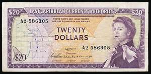 East Caribbean States 20 Dollars ND P. 15b  