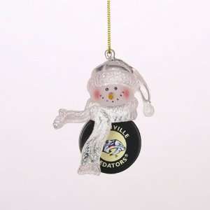   Nashville Predators Nhl Acrylic Snowman Ornament (3) Sports