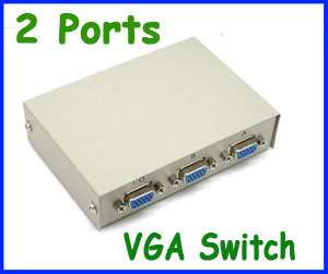 Port VGA SVGA LCD Monitor Switch 2 to 1 Selector Box  