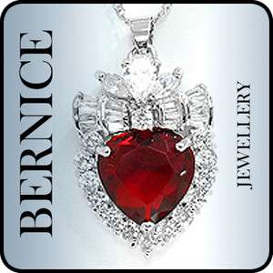 CHRISTMAS GIFT JEWELRY HEART CUT RED RUBY 18K WHITE GOLD GP PENDANT 