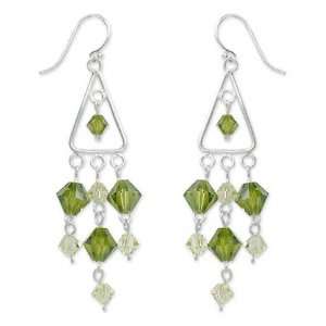  Earrings, Sparkling Green Kite 1 W 2 L Jewelry