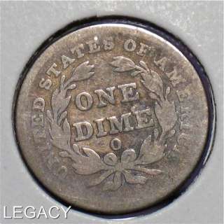 1838 O SEATED LIBERTY DIME NEW ORLEANS NO STARS (RY  