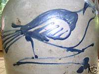 1860s Stoneware Jug COBALT BLUE BIRD Fulper Pottery NJ  