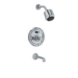   Tub and Shower Set, Cross Handle, Brushed Nickel
