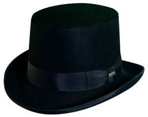BLACK TOP HAT WOOL FELT 18TH 19TH 20TH ENGLITH GENTLEMEN TOPPER HAT 