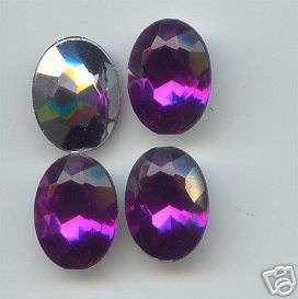 24 VINTAGE AMETHYST FACETED 18X13 OVAL CAB STONE 6804  