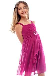 Magenta Yoru Chiffon Flower Girl Dress size 7 8 10 12 14   P1192 